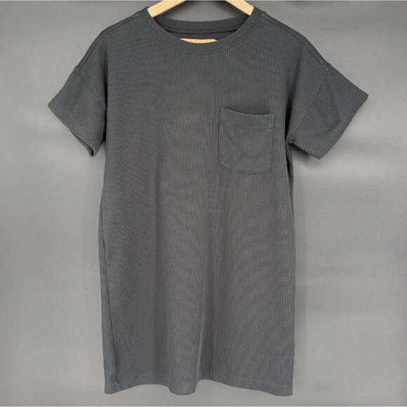 Madewell Dresses & Skirts - Madewell Womens Ribbed T-Shirt Dress S Black Short Casual Sporty Cotton Blend